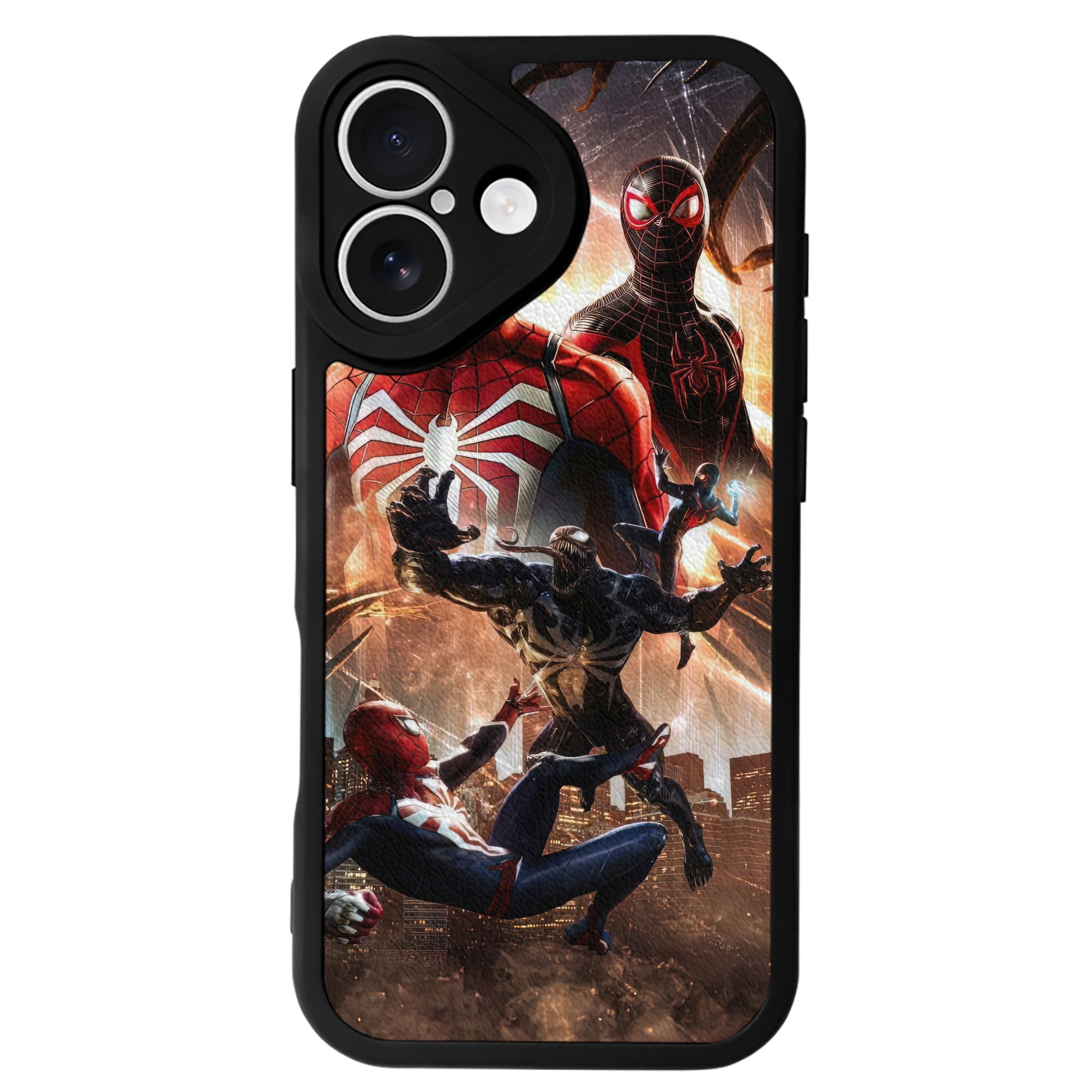 （画像用） Spider Man スパイダーマン 【iPhone 16シリーズ対応】シリコンスマホケース（レザー調） 材質：シリコン